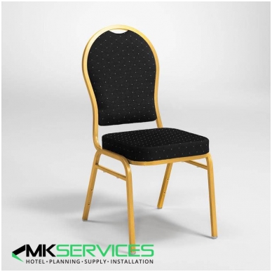 Konferencijų/restoranų kėdė: auksas/juoda