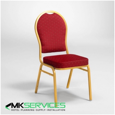 Konferencijų/restoranų kėdė: auksas/raudona